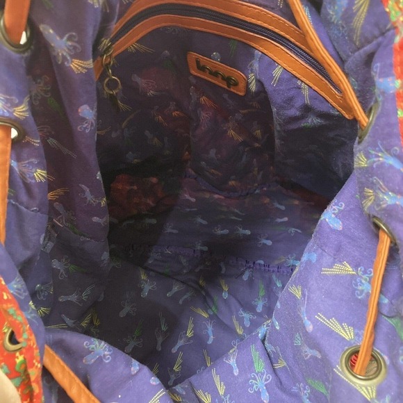 LOOP Boho‎ Beach Bag Lobster Seashell Floral Vacation Festival Style Bold Bright - Picture 12 of 15